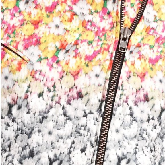 Yigal Azrouel Designer Collector's Item Leather Floral Ikat Biker Jacket, Size 8 - Picture 6 of 8